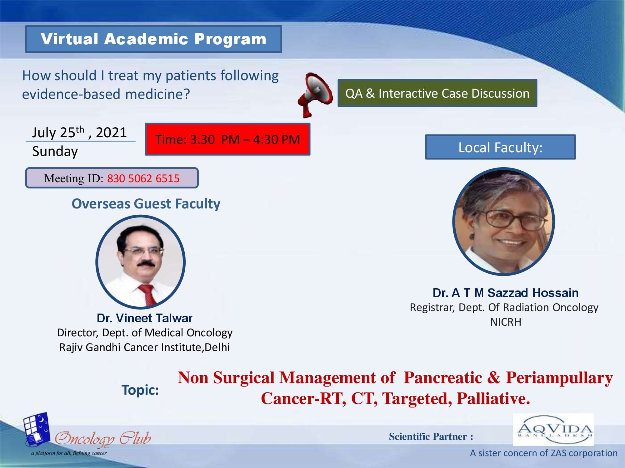 Non Surgical Management of Pancreatic &  Periampullary Cancer – RT, CT, & Palliative  Management